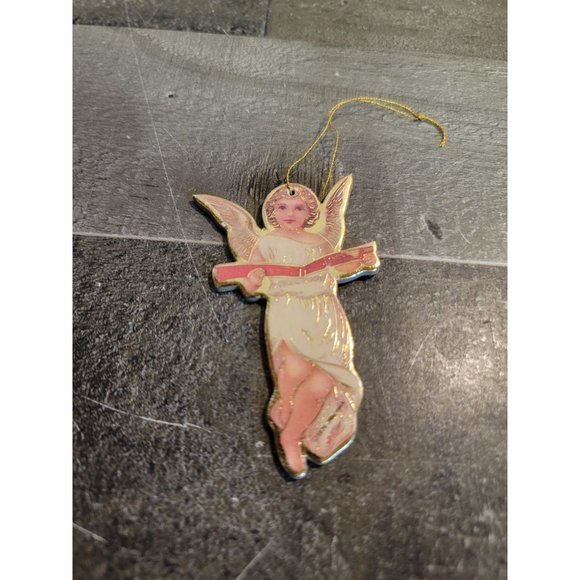 Angel cherub wings book read ornament xmas - Picture 2 of 3